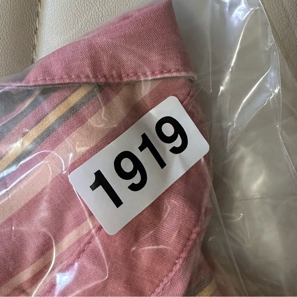 LL Bean Women’s Mountainside Shirt Sienna brick stripe Size L  (14-16) #1919 - Picture 6 of 7